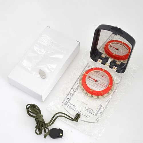 EasyByMall Leistungsstarker Kompass für den Außenbereich mit LED-Lampe und reflektierenden Funktionen für die Navigation (weiß Leuchtend mit Lampe)