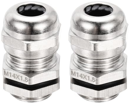 PATIKIL Wasserdichte Kabelverschraubungen M14 2 Stück 4-8mm Vernickelte Messing Kabelverschraubung Elektrischer Drahtverbinder Drahtschutz Für Außenkabelbox Gehäuse Verteilerdose