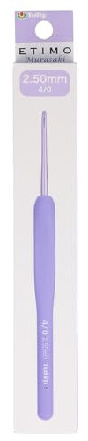 Tulip Etimo Murasaki Häkelnadel - Ergonomische Häkelnadel aus Aluminium mit Soft-Griff, Leicht und Mit Glatter Spitze für Alle Garnarten, Violetter Griff, 2.50mm - 1 Stück