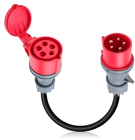 KAOLALI CEE Adapter 32a auf 16a, 32a auf 16a Adapter, 5 Polig Starkstrom Adapter Cee Adapter 32a auf 16a, 5 * 2.5mm² 32 auf 16 Ampere Adapter, für Industrie und Haushalt