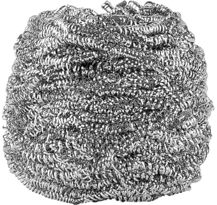 Jantex HZ168 Stainless Steel Heavy Duty Scourers, Pack of 10 | Tackles stubborn burnt-on food and grease easily, providing essential commercial suitability for busy catering kitchens.