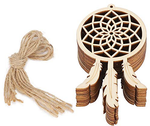 Dream Catchers Kit, Dreamcatcher Anhänger Hölzerner Orament Dream Catcher Supplies Kleiner Traumfänger Dreamcatcher Orament für Kunsthandwerk DIY Home Dekoration