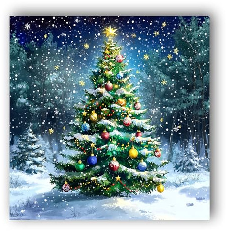 MOMAKA 5D Diamond Painting Kits Weihnachtsbaum, DIY Diamant Malerei Full Drill Set Winter, Runde Diamant Arts Craft Cross Stickerei Malerei Kits für die Home Wanddekoration 30x30 cm