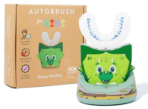 autobrush Elektrische Zahnbürste für Kinder – nur ADA-akzeptierte U-förmige Zahnbürste, klinisch nachgewiesen bis zu 5,1 x bessere Reinigung, 30 Sekunden, Vollmund, 360° Abdeckung, LED-Lichter, Musik