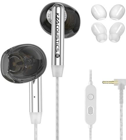 KZ Duet - Auriculares intraurales con Cable de Doble Controlador para Juegos con micrófono para PC, móvil, Nintendo Switch, Ajuste de Aislamiento de Ruido, Auriculares de Graves Profundos de Alta