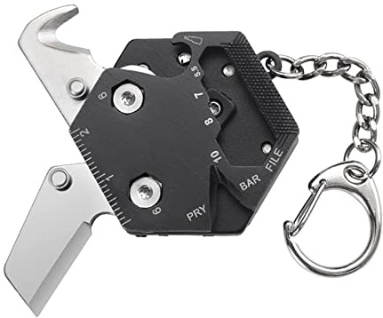 Eowppue Herramienta Multiuso Mini Herramienta Hexagonal Multifuncional, Juego De Destornilladores De Herramientas, Llavero De Cuchillo De Bolsillo Plegable De Acero Inoxidable