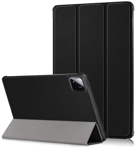Techsuit für Xiaomi Pad 7 und 7 Pro Hülle mit 360 Schutz, Mikrofaser Innenfutter, Verstellbare Betrachtungswinkel, Schlankes Design, Anti Fingerabdruck, FoldPro Series, PU Leder, Schwarz