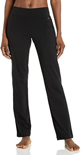 Danskin Women's Sleek Fit Yoga Pant, Black, Medium