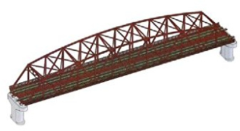 Tomytec 032212 - Gitterbrücke, Modelleisenbahnzubehör, 2-spurig, rot