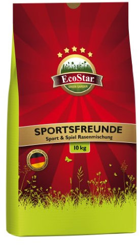 ECOSTAR Rasensaat Sportsfreunde Rasensaat 10kg| Grassamen | Rasensamen 10kg | Premium Rasensaat | Rasensaat für Sport und Spiel | Rasensaatgut | Rasensaat Sportsfreunde| Sportrasen