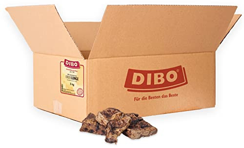 DIBO Rinderlunge, 5kg-Beutel, Naturkau-Snack oder Leckerli für Zwischendurch, Hundefutter, Qualitätskauartikel ohne Chemie von DIBO