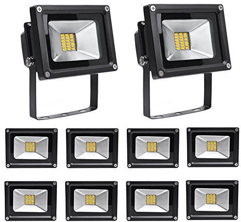 Leetop 10X 20W Blanco Cálido Luz Proyector LED Foco Proyector, IP65 Impermeable Resistencia