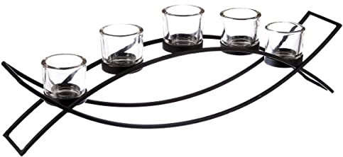 Atmosphera - Photophore sur Pied - métal - 5 Bougies 17x54 cm