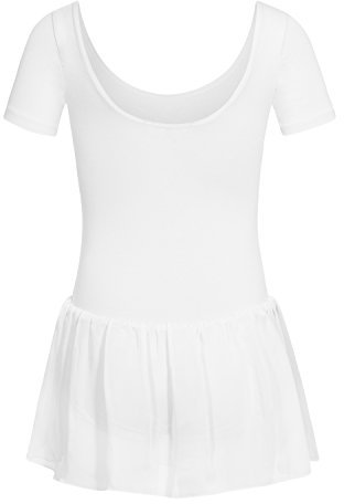 R3040 Rumpf Trikot mit Röckchen, Farbe weiß Größe 140