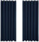 Deconovo Vorhang Blickdicht Verdunkelungsvorhang Kälteschutzvorhang Blickdicht, 229x229 cm(HöhexBreite), Dunkelblau, 2er Set