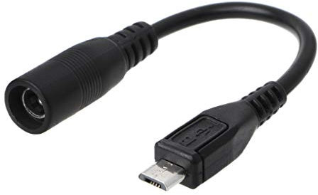JENOR 5.5x2.1mm DC enchufe impermeable chaqueta hembra a micro USB macho adaptador cable