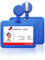 Porte-badge horizontal rétractable en plastique souple résistant pour cartes de visite et cartes de visite Bleu