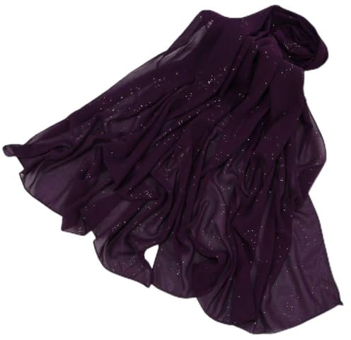 Xiang Ru Glattes Muslim Hijab Schal Abendschimmer Gold Glitzer Schal Wrap für Frauen Gr. Einheitsgröße, 11