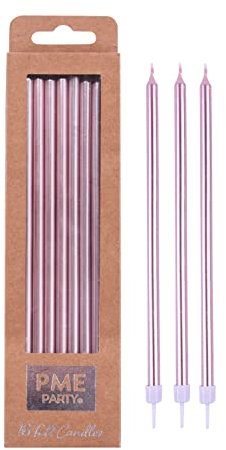 PME CA097 Rose Gold Extra Tall Candles 7in 16pk, Wax