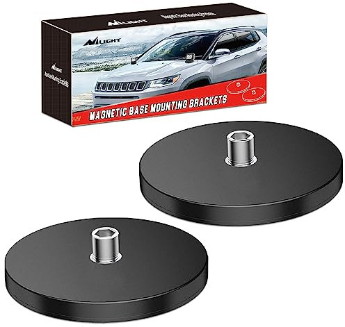 Nilight 2 x magnetische Sockel-LED-Lichtleisten-Halterungen, leistungsstarker Saugnapf-Halter für Offroad-LED-Arbeitsleuchte an der Haube