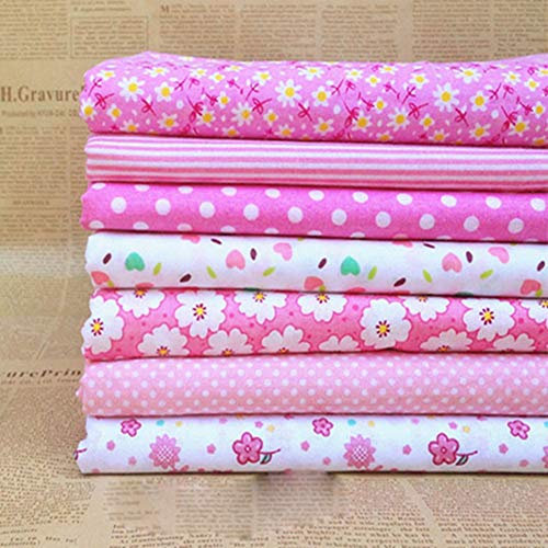 Egurs Baumwollstoff 7stück/Set Neueste Stoffpakete DIY Nähen Handwerk Quilting Patchwork Stoffe Gemischte Designs Rosa Serie 50 * 50cm