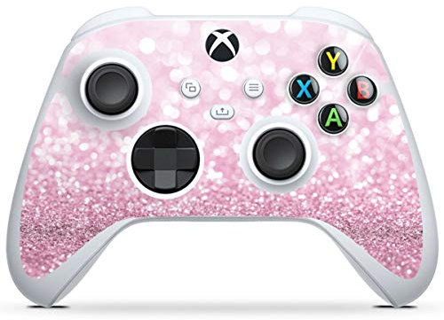 DeinDesign Skin kompatibel mit Microsoft Xbox Series S Controller Folie Sticker pink Glitzer Look Glanz