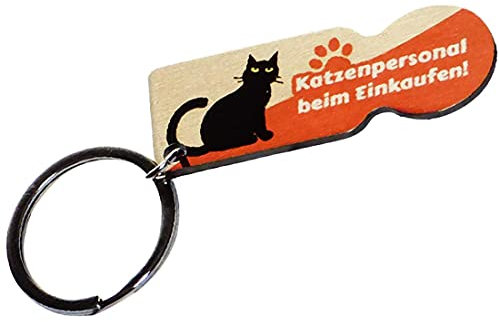 Fördeblau Alternative aus Metall zum herausziehen zu herkömmlichen Einkaufswagen Chips | witziges Katzen Motiv | Einkaufswagenlöser mit Spruch