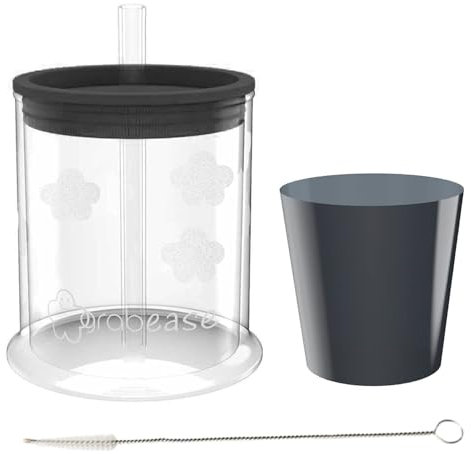 Grabease Bonnets d'apprentissage convertibles pour bébés – Gobelets sans BPA pour boire les bébés âgés de 6 mois et plus aux toutpetits – Gobelet avec paille, couvercle, brosse de nettoyage de