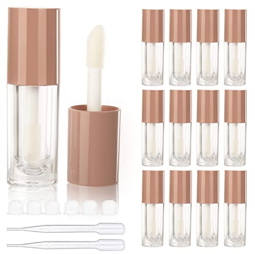 COSIDEA 14 Leere 6 ml Große Pinsel-Lipgloss-Röhren für DIY, Hautfarbene Behälter