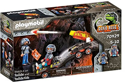 PLAYMOBIL Dino Rise 70929 Raketenkart, Kombinierbar mit Schienenfahrzeugen, Spielzeug für Kinder ab 5 Jahren