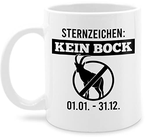 Tasse Tassen 325ml - Statement - Sternzeichen Keinbock - schwarz - 325 ml - Weiß - kein bock kaffetassen sprüche statements fanmug tasse+sternzeichen+keinbock statement-tasse mit teetasse