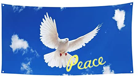 Mottoparty Hängedekoration Banner Friedenstaube 180x90 cm Banner für Party Deko Frieden Fahne Banner Banner Peace Fahne Dekorationsbanner Peace Hintergrund Banner Party Hintergrund Banner