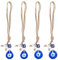 WEBEEDY 4 Stück Blauer Böser Blick Anhänger Türkisches Blaues Auge Glas Charme Anhänger Evil Eye Auto Ornament Für Rückspiegel Wandbehang Segen Ornament Türkisches Auge mit Jude Glücksbringer