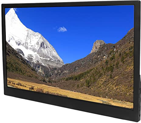 Pantalla Táctil Portátil para Monitor Portátil, Pantalla Táctil Ultrafina de 15,6 Pulgadas con Funda Protectora Tipo Soporte, Pantalla de Viaje HDMI para Segundo Monitor Externo, Altavoz Integrado, Re