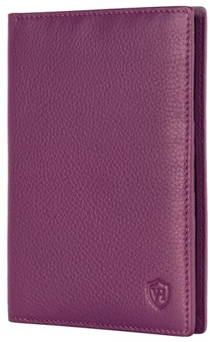 VON HEESEN® Reisepasshülle Leder Etui mit RFID-Schutz - Passhülle Passport Reisepass Mappe Hülle Organizer - Reiseorganizer für Damen & Herren (Pink)