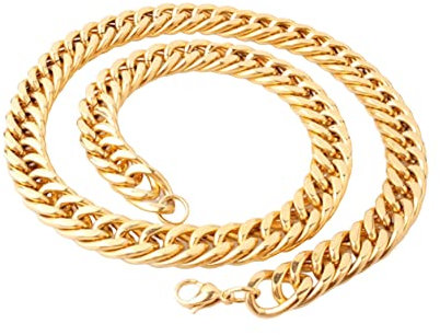 Dsnyu Herren Ketten, 60CM Zarte Halskette, Gold Charm Kette Edelstahl für Verlobte Breit 8MM