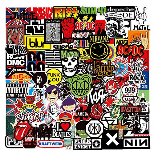 Scrapbook Zubehör Coole Sticker Set Stickerbomb Rock Band Punk Retro Aufkleber 100pcs VSCO Waterproof Graffiti Decals Stickers for Snowboard Skateboard Laptop Helmet Suitcase Luggage Motorcycles