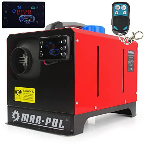 IMJ-Global Riscaldatore d’Aria Stufa Diesel Gasolio 12V/230V 8KW Portatile, Monitor LCD con Telecomando per Roulotte Auto Garage Magazzini Abitazioni