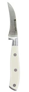 Albert de Thiers - L'Irresistible - Couteau Bec d'Oiseau 6,5 cm - Lame Acier Inoxydable 3CR13 - Manche ABS Blanc avec 3 Rivets - Finition Mate Élégante - Livré sur Carte - 70 x 180 mm