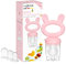 Luxior Fruchtsauger Baby Set candy | Fruchtsauger für Baby + 3 Aufsätze | Schnuller zum Befüllen mit Obst, Gemüse, Brei & Baby Essen | Fruchtsauger Baby ab 3 Monate | BPA-freie Zahnungshilfe