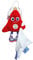Doudou et Compagnie - Mascotte Licence Officielle des Jeux Olympiques De Paris 2024 - Peluche Pantin Avec Doudou - pour Bébé dès la Naissance - 22cm - Rouge - JO2421