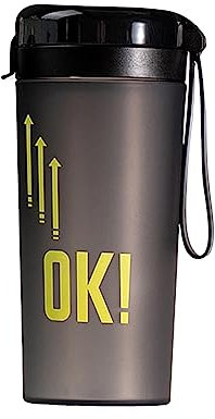 Kasituny 1 Set 400ml Shaker Bouteille avec Lanière Intégré Mixing Ball Sports de Plein Air Fitness Milkshake Verre Usage Quotidien Shaker Cup