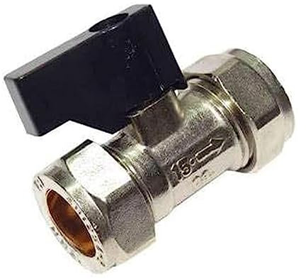 NPH 15mm Compression Isolation Valve with Black Lever Handle