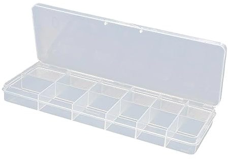 Easnea Nail Tip Box False Empty Nail Tips Organizer Storage Box with 12 Number Spaces Storage Case Container Nail Box Plastic Grid Box for False Nail Tips Art Crafts Fingernail Glitters (Clear)