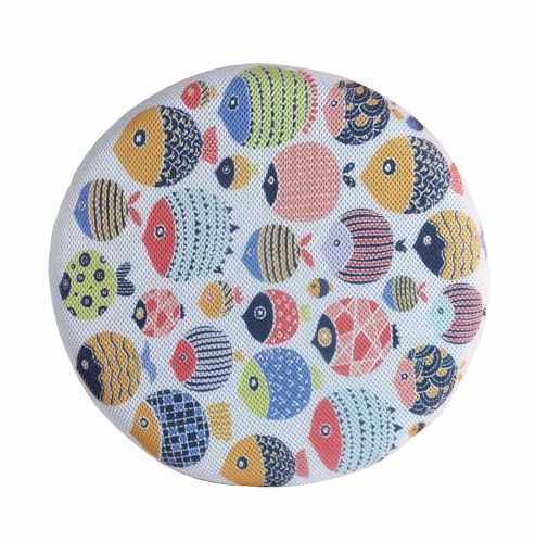 FANSU Sitzkissen Rund Memory Foam, Waschbare Memory Schaum Stuhlkissen für Zuhause, Küche, Esszimmer, Garten, Büro Innen/Outdoor Sitzpolster (42x5cm,Bunter Fisch)