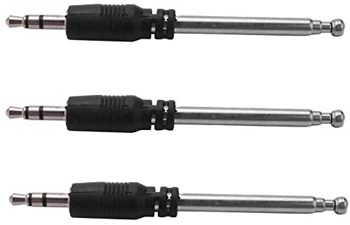 CYBUCH 3X Radio Antena 3.5mm 4 Secciones TelescóPica Antena FM Radio para Teléfono Celular Móvil Mp3 Mp4 Audio Equipment