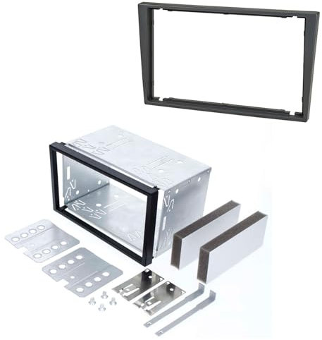 Audioproject A386.3-20 - Autoradio Radioblende Set Einbauschacht 2 DIN kompatibel für Opel Agila Astra Corsa C Combo Omega Vectra Meriva Vivaro Zafira Suzuki Doppel DIN Einbaurahmen Blende dunkelgrau