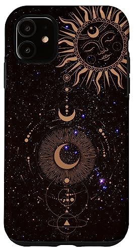 Hülle für iPhone 11 Sonne, Mond und Sterne, ästhetisch, himmlisch