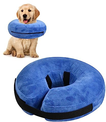 Aufblasbar Halsband für Hunde und Katzen, Schutzkragen, Inflatable Collar, Weich Einstellbar Bequem Halskragen für Genesung Nach Operationen, Anti-Bite/Lick (100, Gramm)