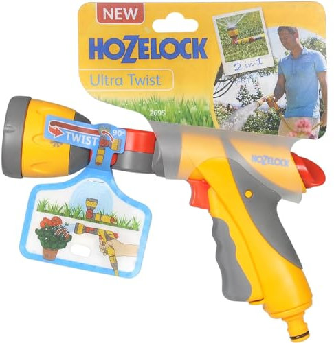 AMK® Hozelock Ultra Twist Multi Purpose Spray Gun Sprinkler Watering Garden 2 in 1 Gardening Irrigation